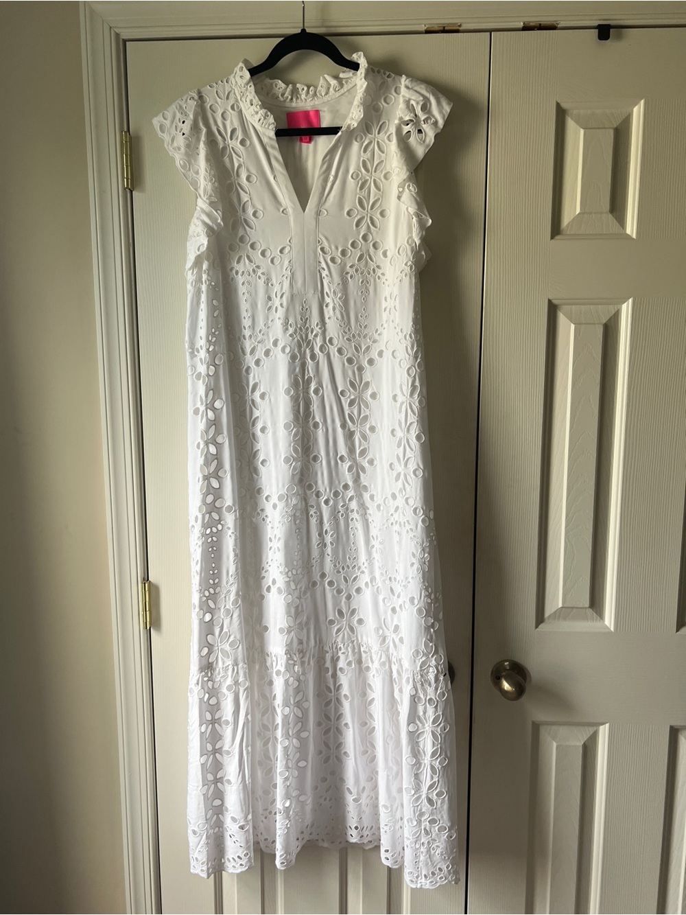 Lilly Pulitzer White Eyelet Sleeveless Maxi Dress